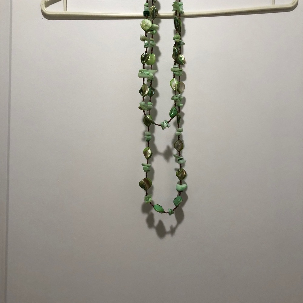 Green bead necklace